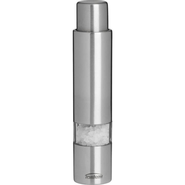 Trudeau 6" One-Hand Stainless Steel Thumb Salt Mill