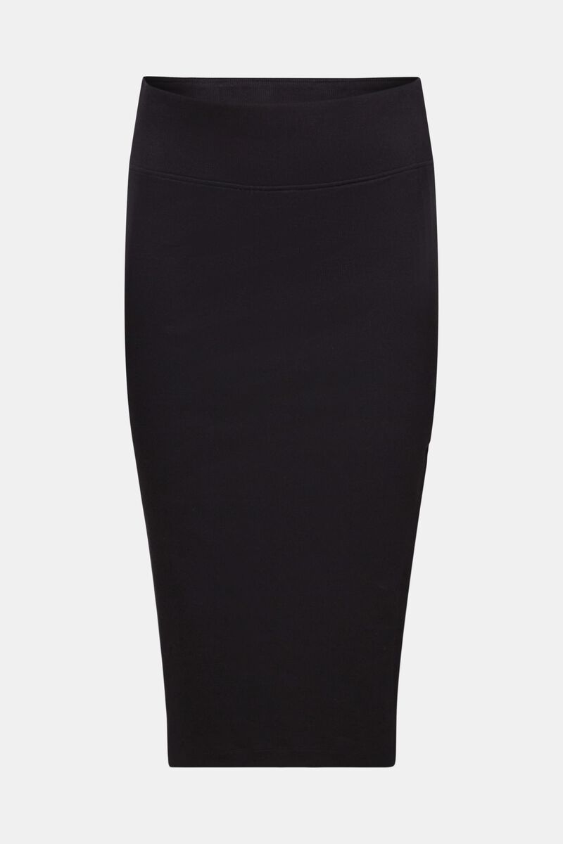 STRETCH COTTON JERSEY MIDI SKIRT