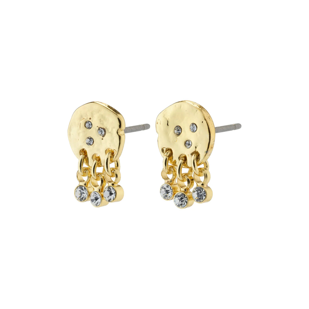 Pilgrim Breathe Recycled Crystal Earring Gold Plated