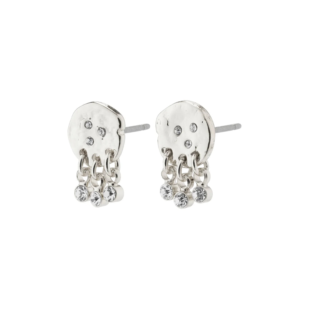 Pilgrim Breathe Recycled Crystal Earring Silver Plated
