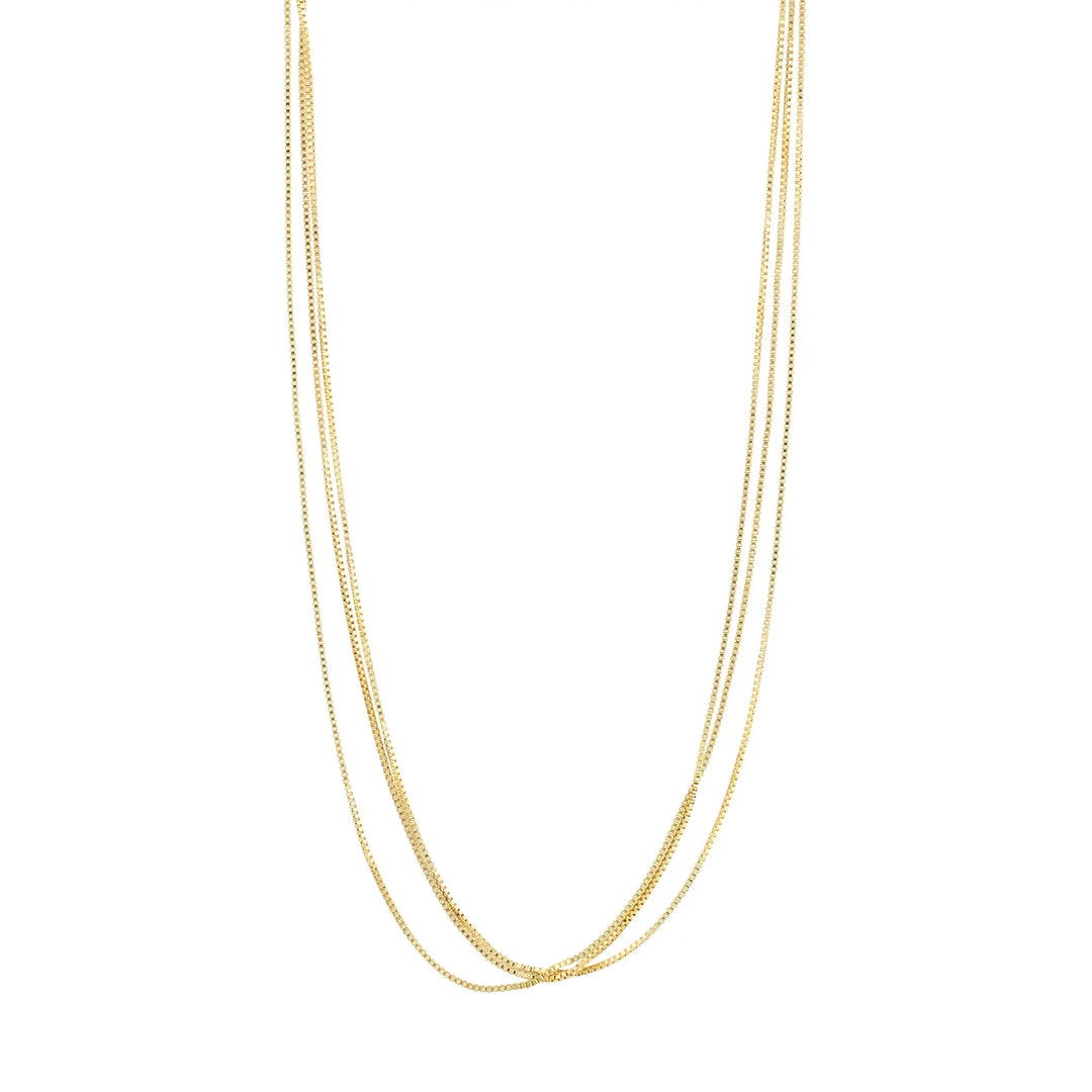 Pilgrim Live Recycled Necklace 3-in-1 Gold Plated