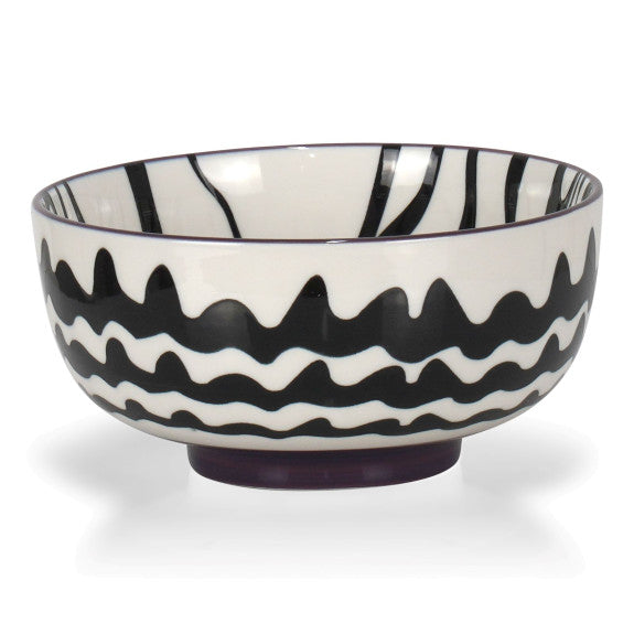 CHEVRON BLACK BOWL 14CM