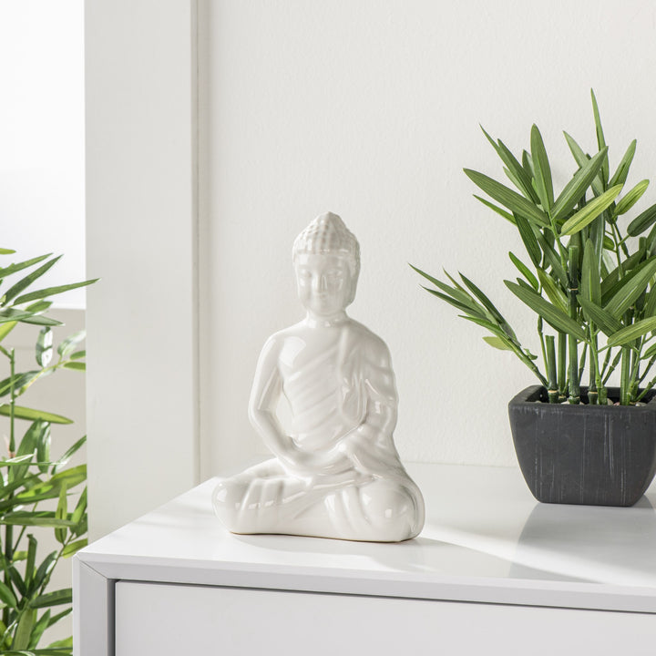 Sitting Ceramic Buddha Decor Statue