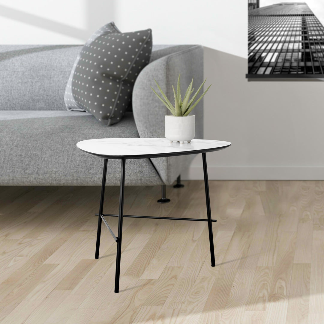 Torre & Tagus Tangent Faux Marble Top Accent Side Table