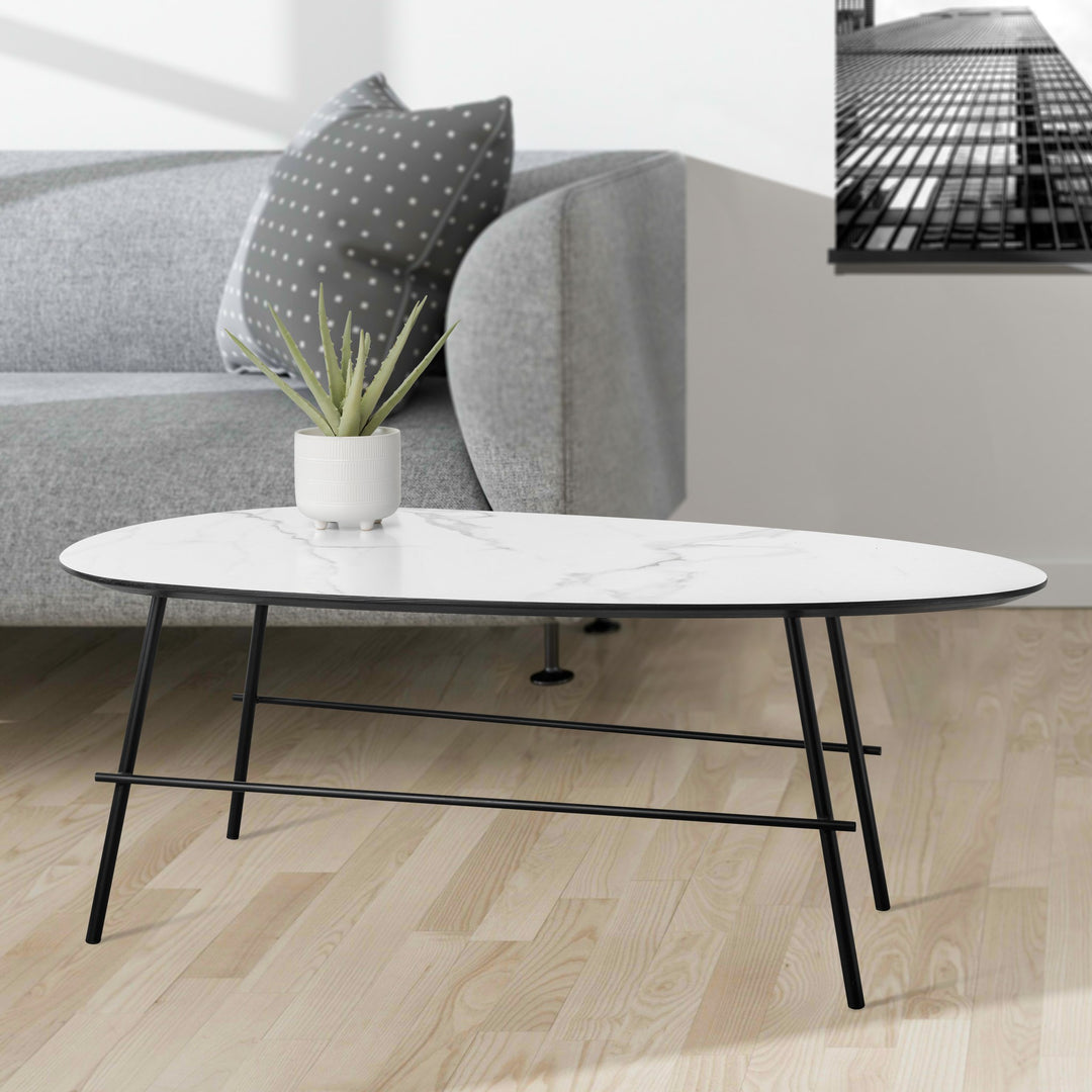 Torre & Tagus Tangent Faux Marble Top Accent Coffee Table