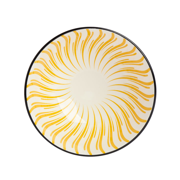 Torre & Tagus Kiri Porcelain 8oz Bowl - Yellow Sunburst