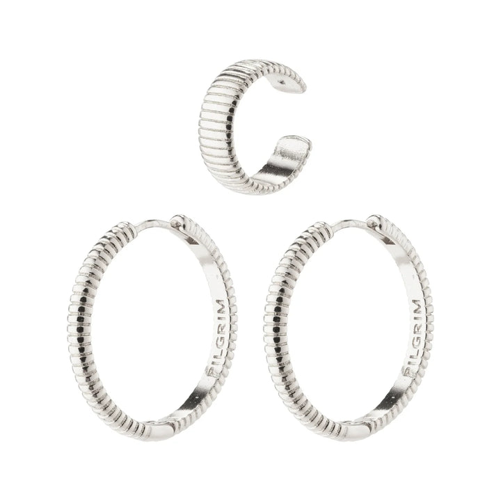 Pilgrim Xena Recycled Hoop & Cuff Silver Plated