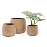 Meridian Carved Line Resin Drop Pot Planter