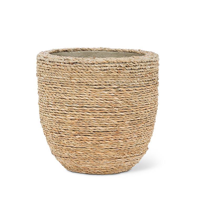 Abbott Medium Seagrass Covered Planter