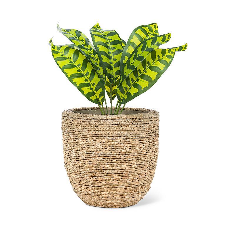 Abbott Medium Seagrass Covered Planter
