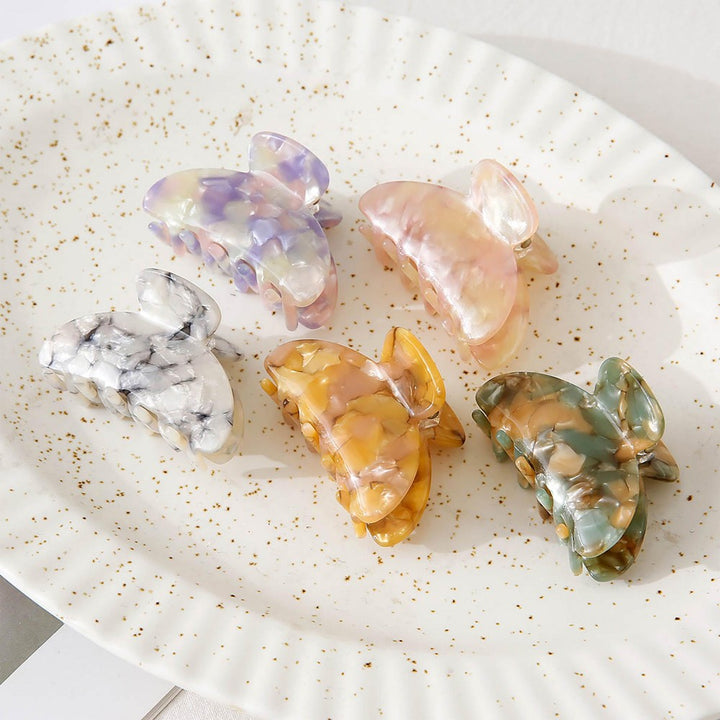 Small Marbled Claw Hair Clip Lilac