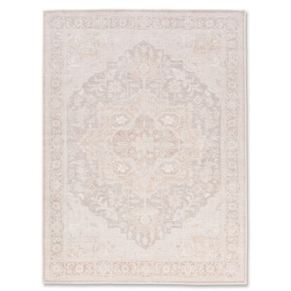 VIANA AURA WASHABLE SPILL PROOF BEIGE GOLD AREA RUG