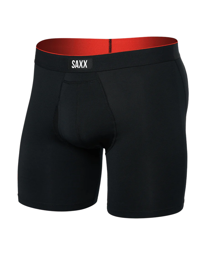 MULTI-SPORT MESH PERFORMANCE BOXER BRIEF 6" "BLACK"