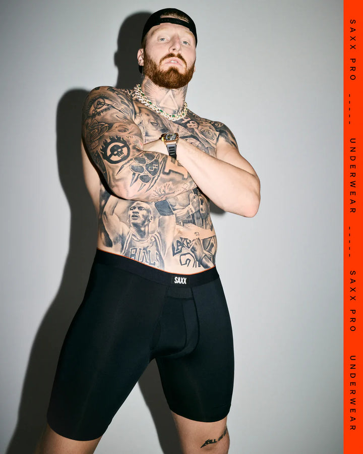 MULTI-SPORT MESH PERFORMANCE BOXER BRIEF 6" "BLACK"