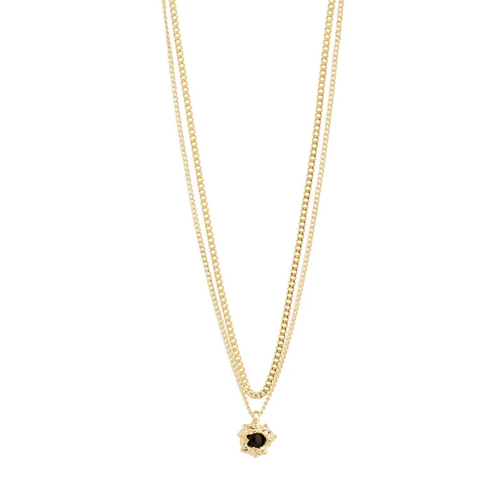 ACT RECYCLED NECKLACE 2-IN-1 SET GOLD-PLATED