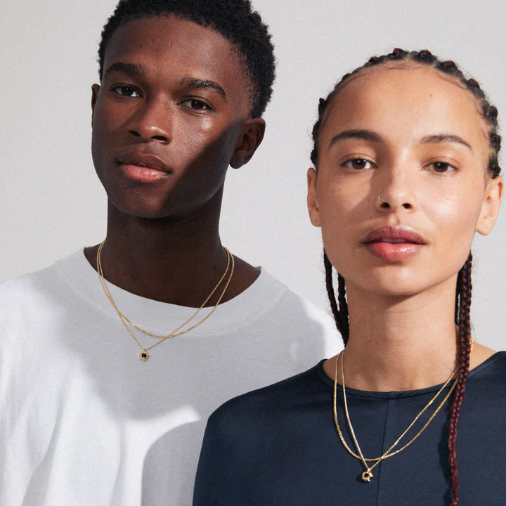 ACT RECYCLED NECKLACE 2-IN-1 SET GOLD-PLATED