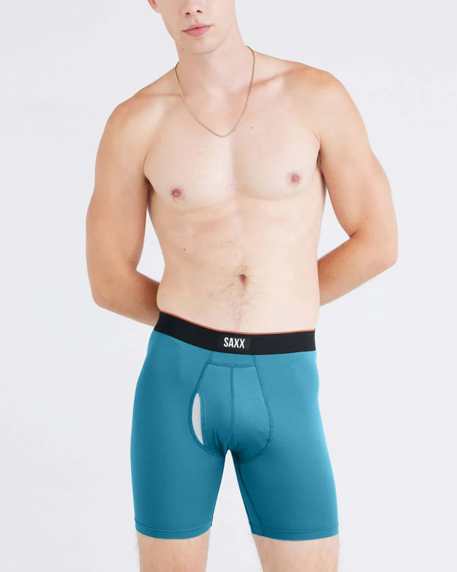 MULTI-SPORT MESH PERFORMANCE BOXER BRIEF 6" "HYDRO BLUE"