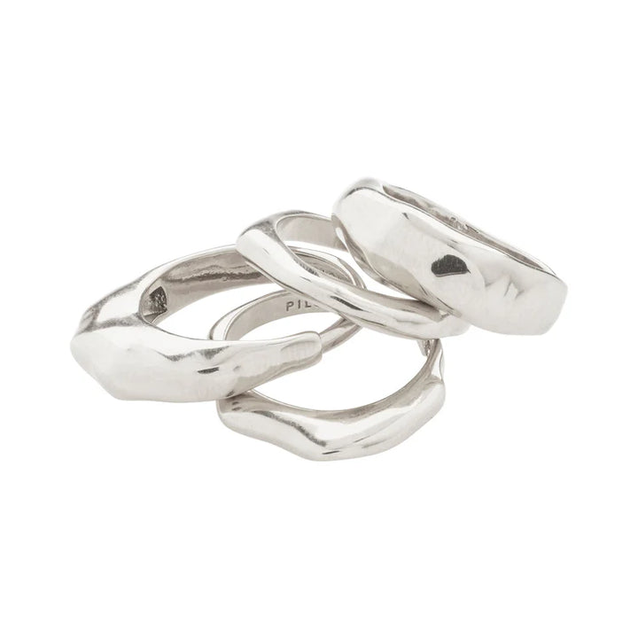 ASHER RECYCLED RINGS 4-IN-1 SET SILVER-PLATED