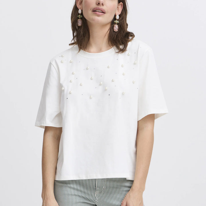 B.YOUNG PANDINNA STONES T-SHIRT - MARSHMALLOW