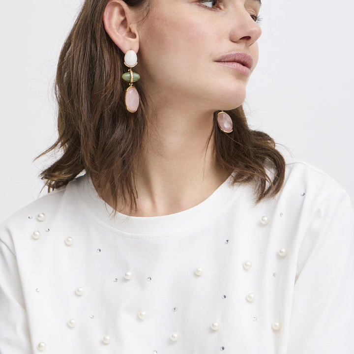 B.YOUNG PANDINNA STONES T-SHIRT - MARSHMALLOW