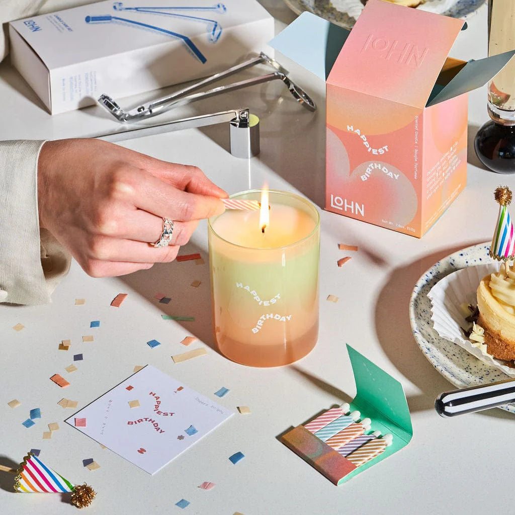 HAPPIEST BDAY CANDLE "CHAMPAGNE & ORANGE ZEST"