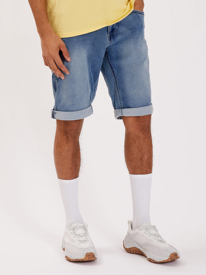 5 POCKET BERMUDA DENIM SHORTS "LIGHT INDIGO"