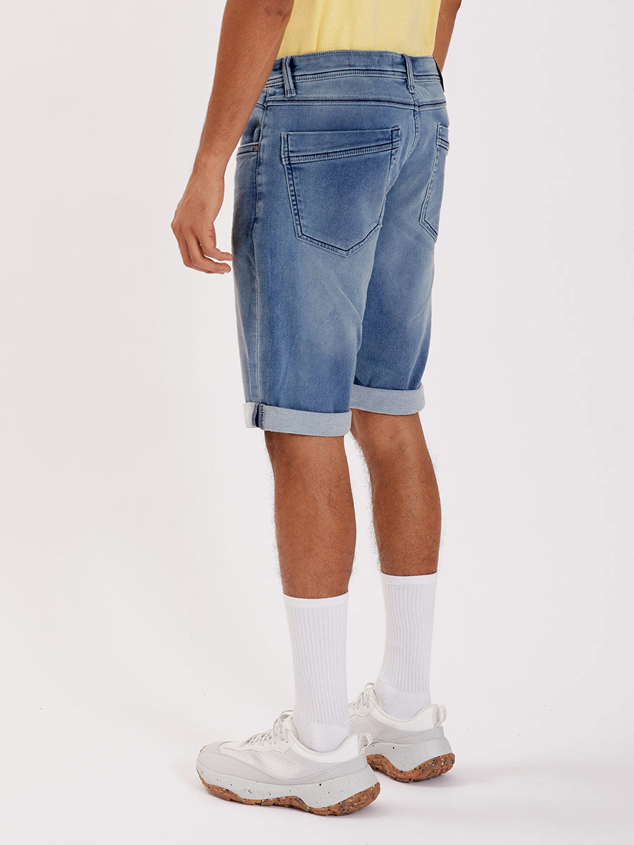 5 POCKET BERMUDA DENIM SHORTS "LIGHT INDIGO"