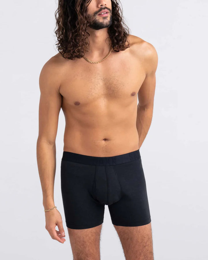 DROPTEMP COOLING COTTON BOXER BRIEF 5" "BLACK"