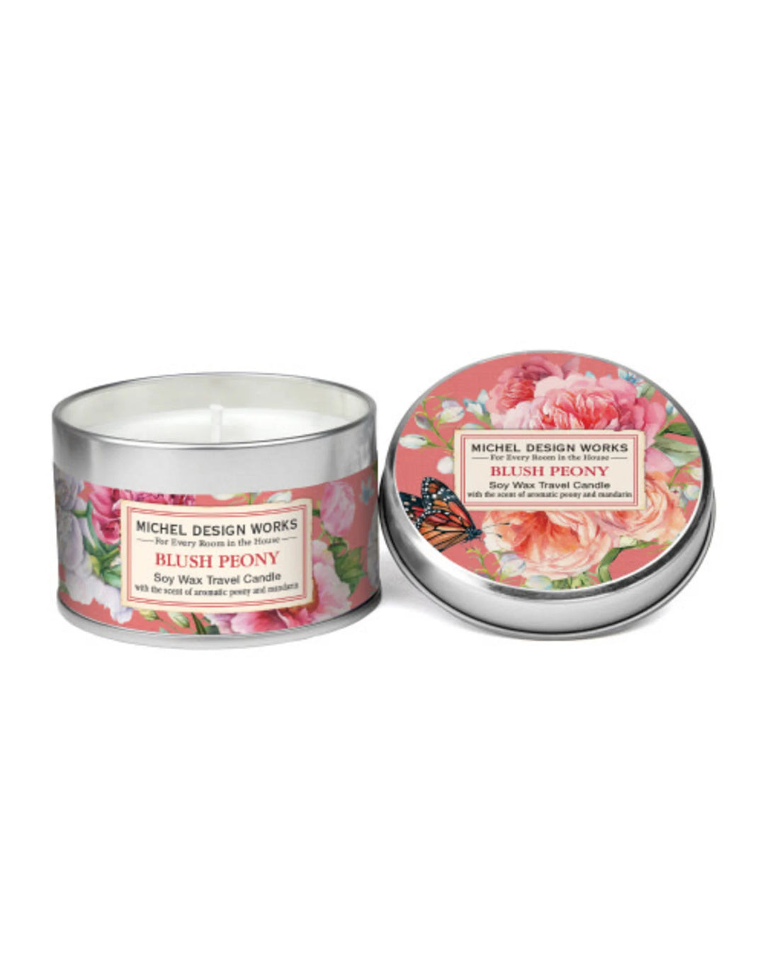 MICHEL DESIGN - BLUSH PEONY TRAVEL CANDLE