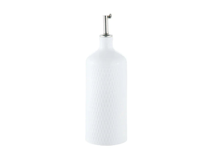 WHITE BASICS DIAMOND OIL BOTTLE WITH STAINLESS STEEL POURER 500ML