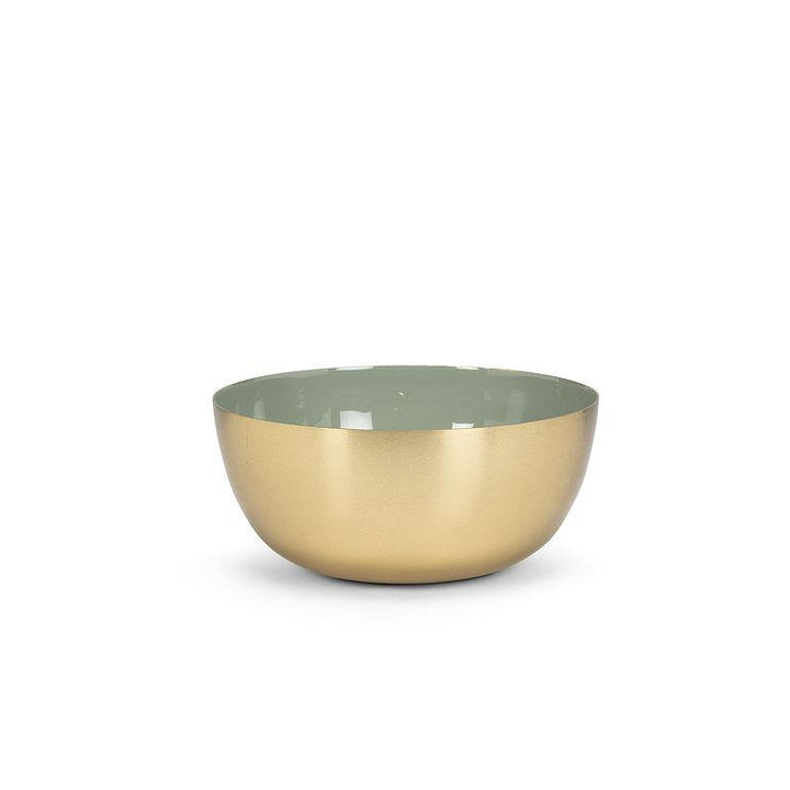 SMALL ENAMEL BOWL GREEN 6''D