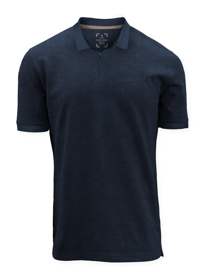 TRENT - BUBBLE JACQUARD POLO "NAVY"