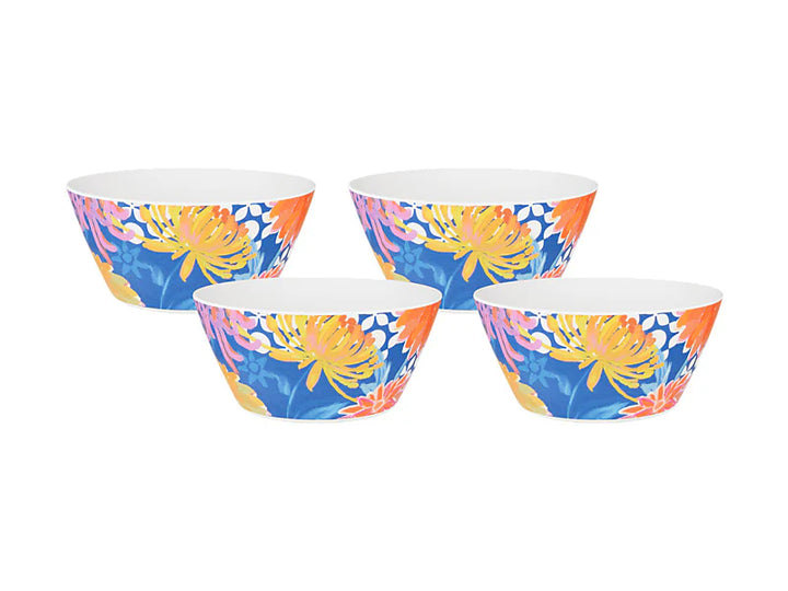 SUNBURST MELAMINE BOWL 15X7CM - SET OF 4