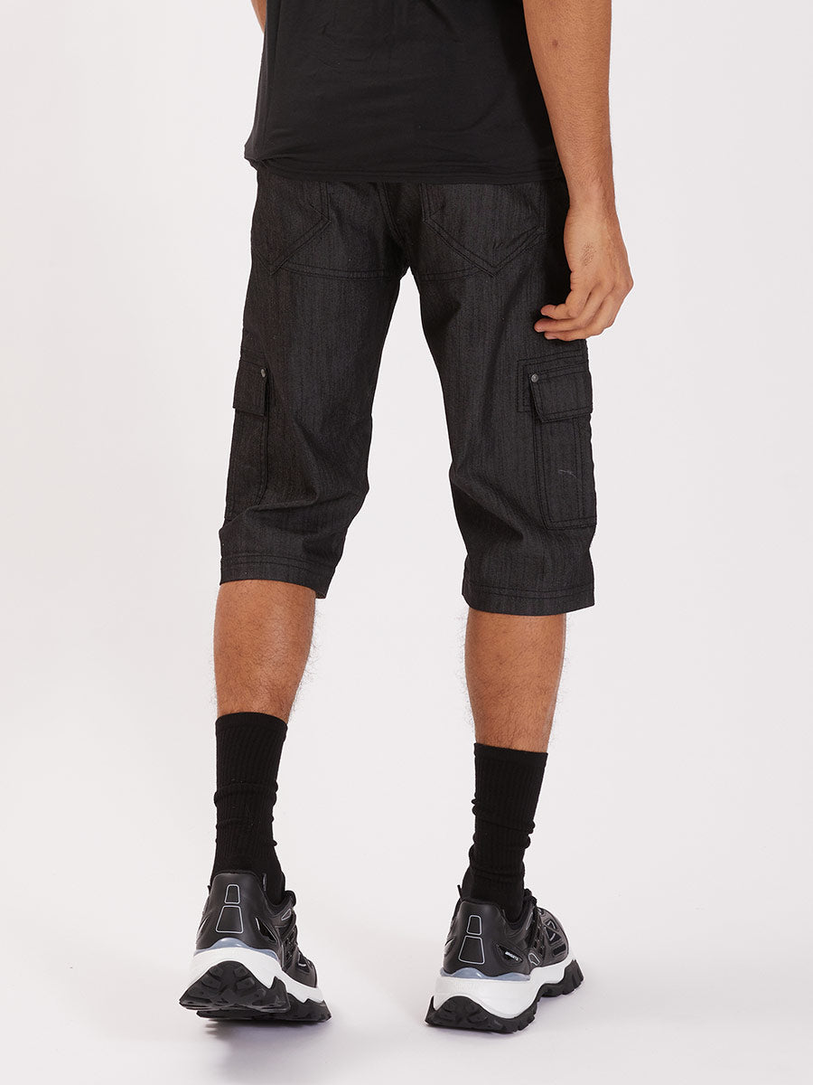 STRECH SLUB DENIM CAPRI