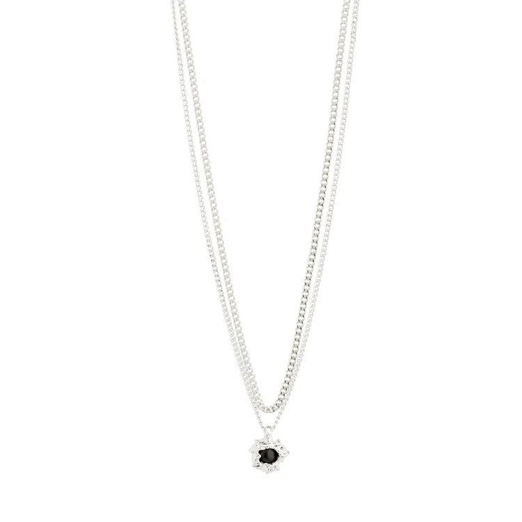 ACT RECYCLED NECKLACE 2-IN-1 SET SILVER-PLATED