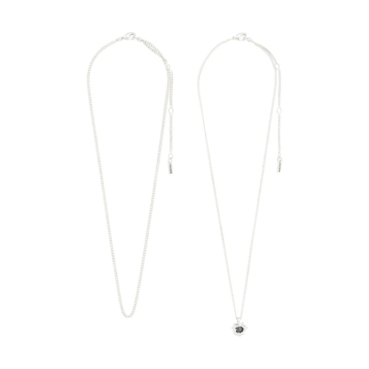 ACT RECYCLED NECKLACE 2-IN-1 SET SILVER-PLATED