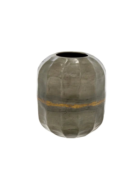 INDABA COBBLESTONE VASE - SMALL DARK GALVANIZED