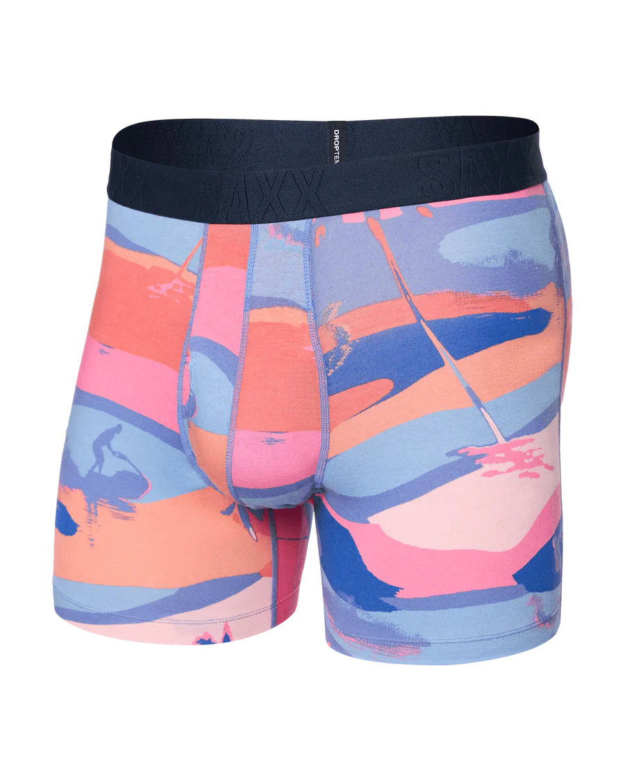 DROPTEMP COOLING COTTON BOXER BRIEF 5" "BRIGHT PALMSKI-MULTI"