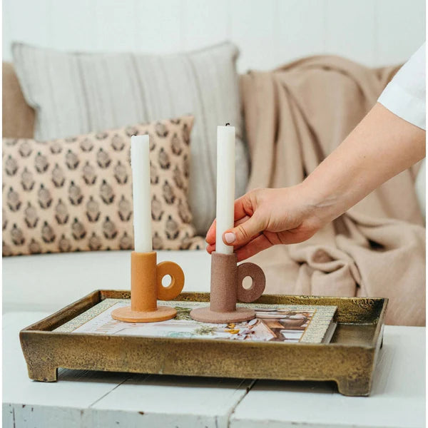 INDABA CRUZ CANDLE HOLDER - MOCHA