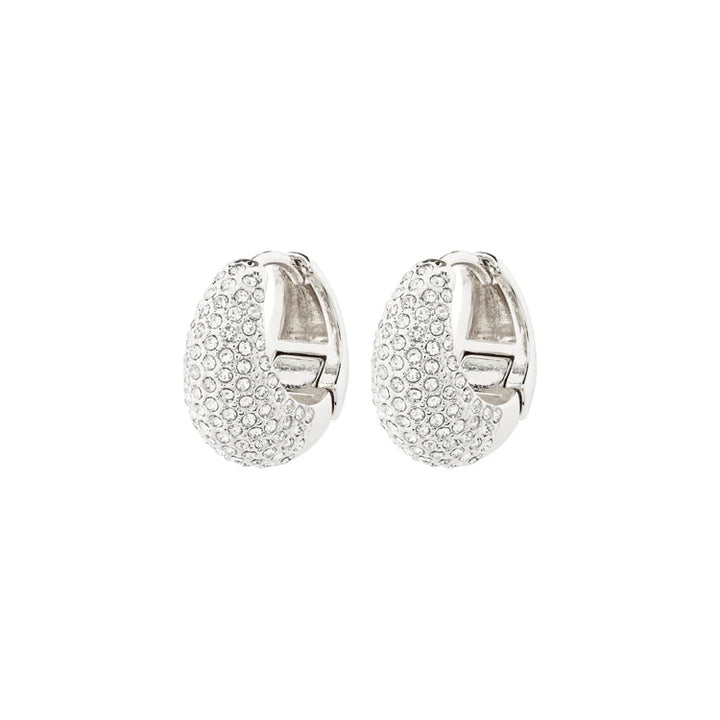 FOCUS RECYCLED CRYSTAL EARRINGS SILVER-PLATED
