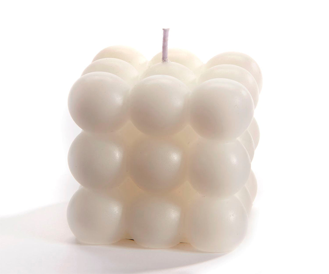 WHITE CUBE BUBBLE PARRAFIN CANDLE