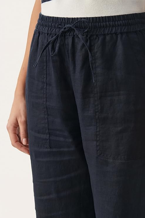 ENIOLAPW LINEN TROUSERS "Dark Navy"