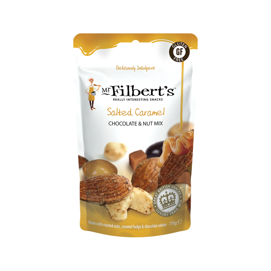 Mr. Filbert's  SALTED CARAMEL CHOCOLATE AND NUT MIX - 75g