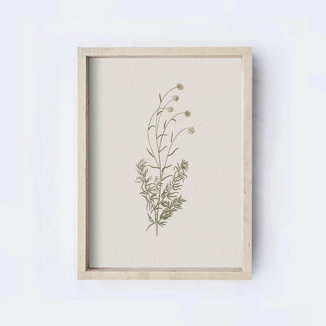 VINTAGE FLOWER ART PRINT "AGED FARMHOUSE" / 12x9"
