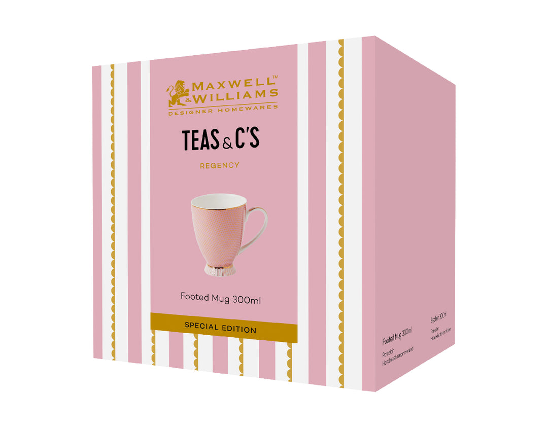 MAXWELL & WILLIAMS - Teas & C’s Regency Footed Mug 300ML Pink Gift Boxed