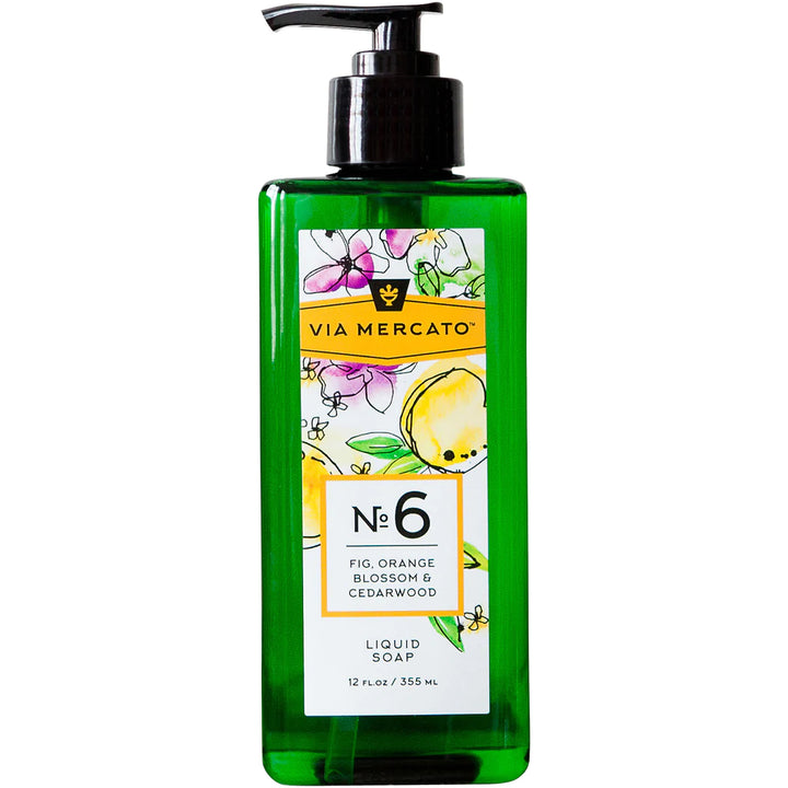VIA MERCATO LIQUID HAND SOAP NO6 - FIG, ORANGE BLOSSOM AND CEDARWOOD