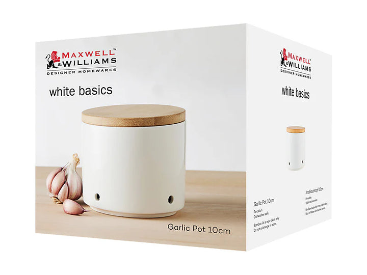 WHITE BASICS GARLIC POT 10CM