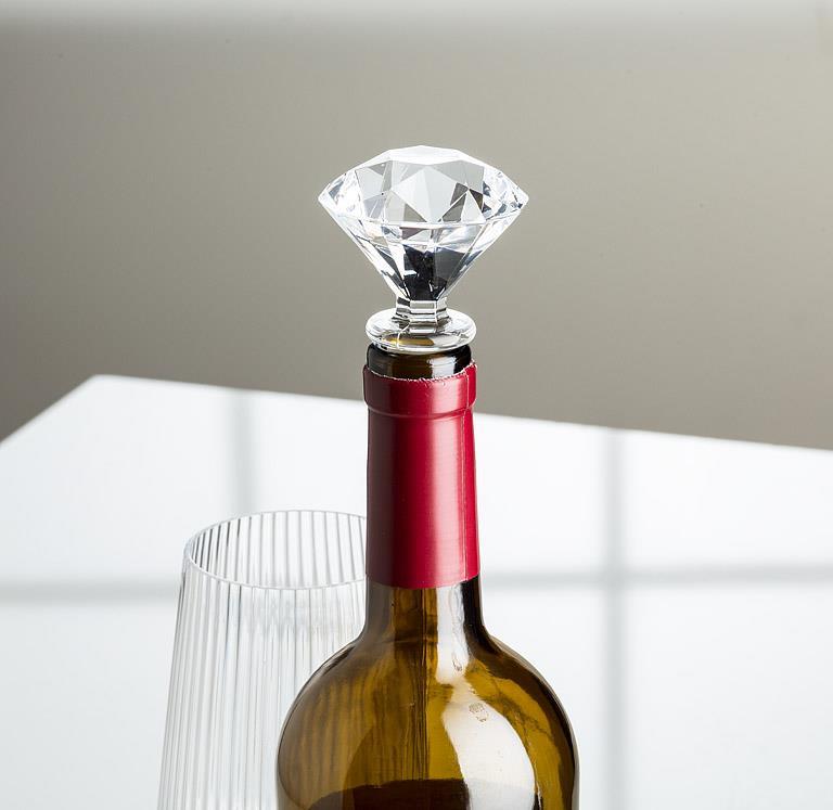 ROUND CUT GEM BOTTLE STOPPER