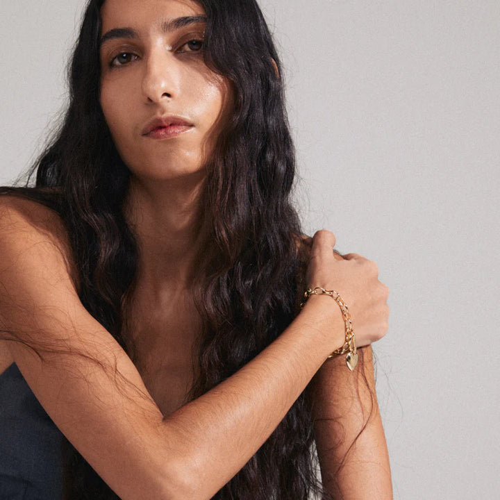 CHARM RECYCLED HEART PENDANT GOLD-PLATED