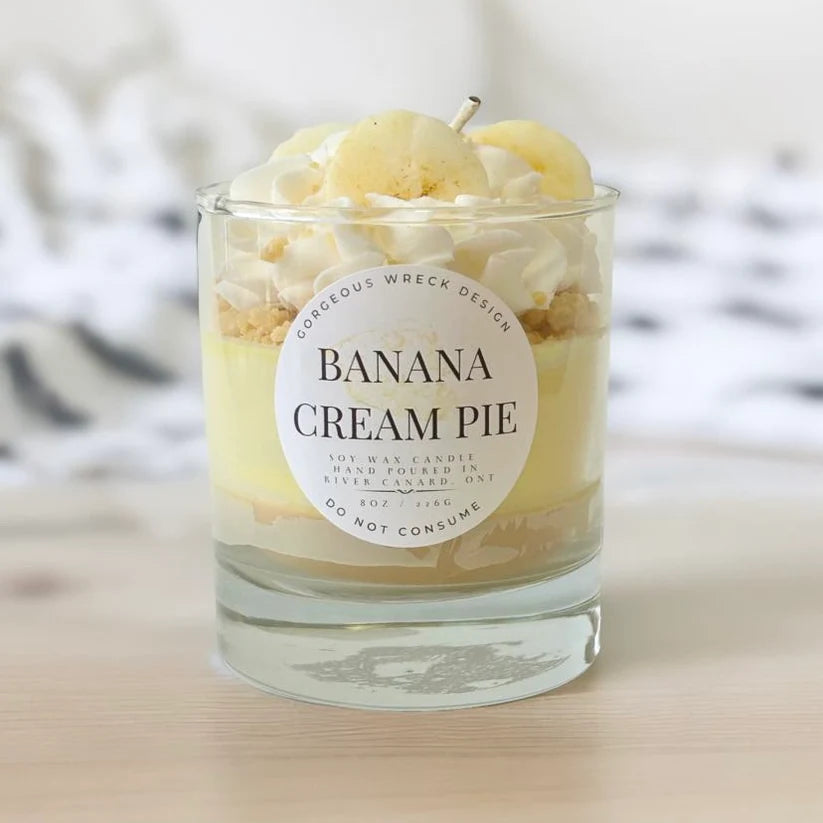 GORGEOUS WRECK DESIGN BANANA CREAM PIE DESSERT CANDLE